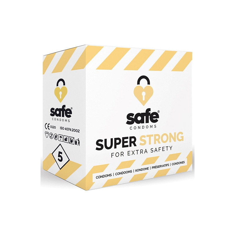 Safe Condoms Préservatifs Super Strong 56mm x5